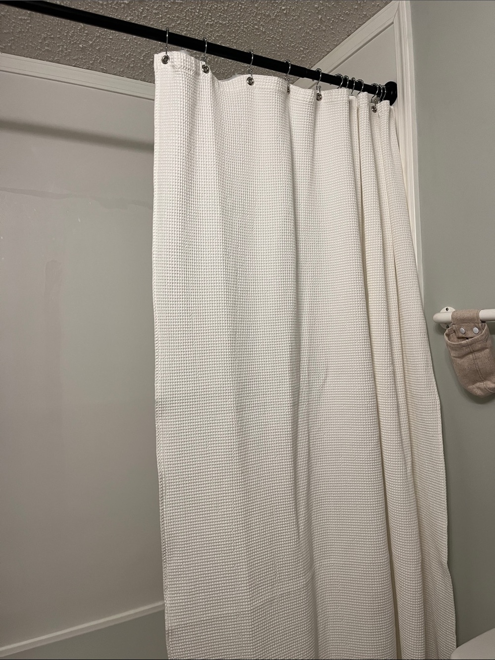 White Waffle Shower Curtain